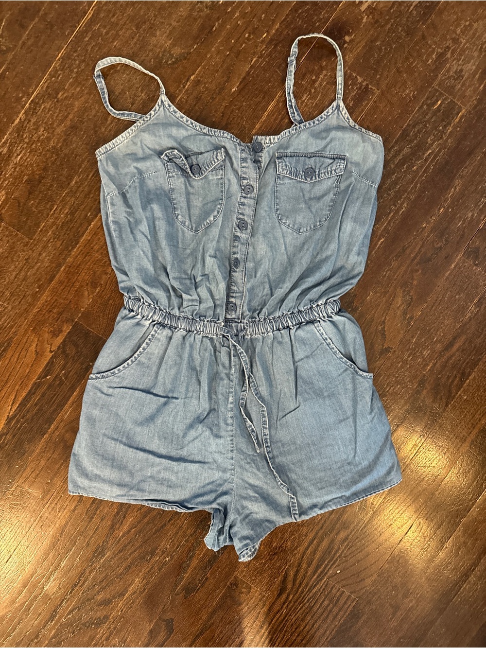 Denim Blue Lightweight Chambray Romper - women’s One Piece